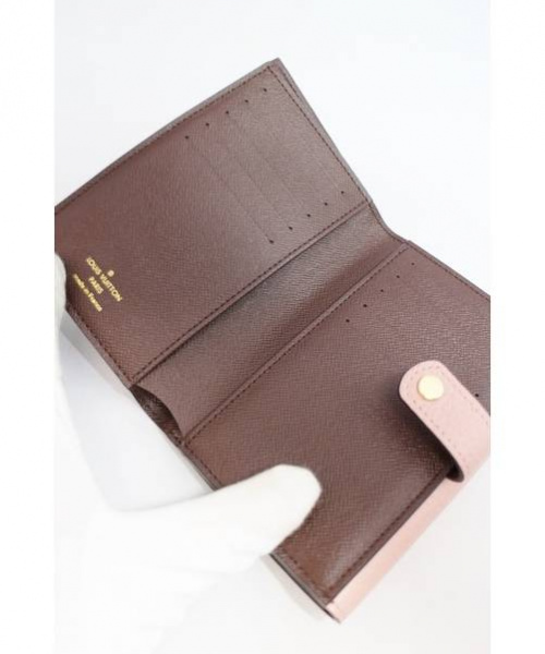 LOUIS VUITTON（ルイ ヴィトン）LOUIS VUITTON (ルイヴィトン) ポルトフォイユノルマンディー/Wホック財布 ピンク×ブラウン サイズ:- ダミエの古着・服飾アイテム