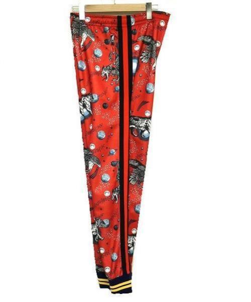 GUCCI（グッチ）GUCCI (グッチ) スウェットパンツ レッド×ネイビー サイズ:M 未使用品 Galaxy Animal Print Pantsの古着・服飾アイテム
