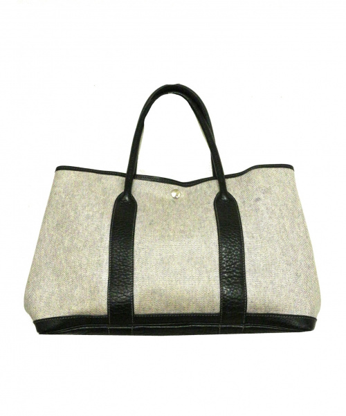 HERMES（エルメス）HERMES (エルメス) トートバッグ グレー サイズ:下記参照 ガーデンパーティPM トワルアッシュ×レザー □F　の古着・服飾アイテム