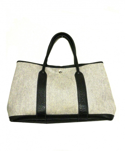 HERMES（エルメス）HERMES (エルメス) トートバッグ グレー サイズ:下記参照 ガーデンパーティPM トワルアッシュ×レザー □F　の古着・服飾アイテム