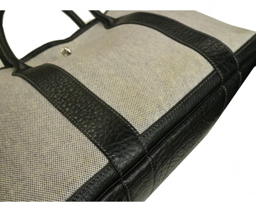 HERMES（エルメス）HERMES (エルメス) トートバッグ グレー サイズ:下記参照 ガーデンパーティPM トワルアッシュ×レザー □F　の古着・服飾アイテム