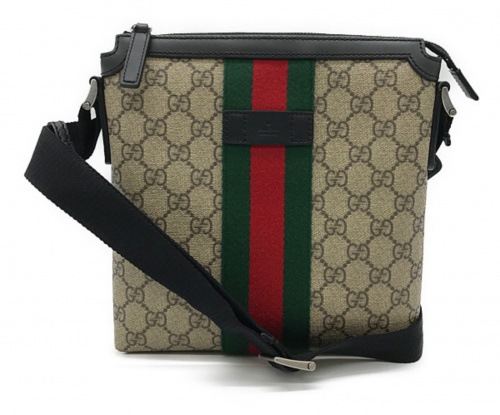 GUCCI（グッチ）GUCCI (グッチ) GGスプリームフラットメッセンジャーバッグ ベージュ GG 471454 493075の古着・服飾アイテム