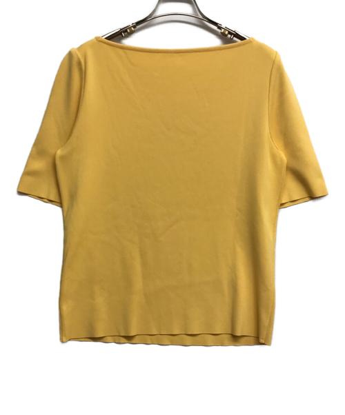 FOXEY（フォクシー）FOXEY (フォクシー) エレガトスクエア半袖ニット イエロー サイズ:記載無の古着・服飾アイテム