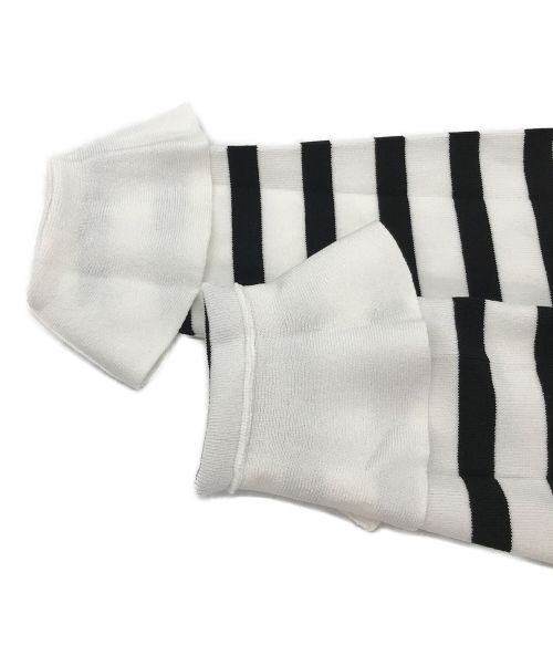 TO BE CHIC（トゥービーシック）TO BE CHIC (トゥービーシック) ボーダーフリルニット ホワイト×ブラック サイズ:42の古着・服飾アイテム