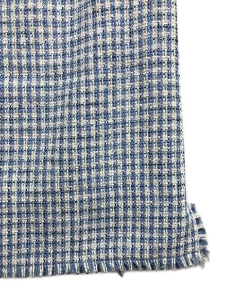 ETRO（エトロ）ETRO (エトロ) ノッチドカラーツイードミニドレス ブルー×ホワイト サイズ:38の古着・服飾アイテム