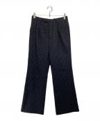 LAD MUSICIANラッドミュージシャン）の古着「WOOL DARK GUN CLUB 2TUCK SLIM FLARE/ウール2タックスリムフレアパンツ」｜ブラック