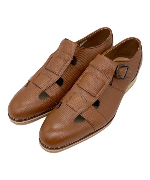 Paul Stuart（ポールスチュアート）Paul Stuart (ポールスチュアート) レザーグルカサンダル ブラウン サイズ:27 EEEの古着・服飾アイテム