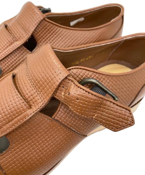 Paul Stuart（ポールスチュアート）Paul Stuart (ポールスチュアート) レザーグルカサンダル ブラウン サイズ:27 EEEの古着・服飾アイテム