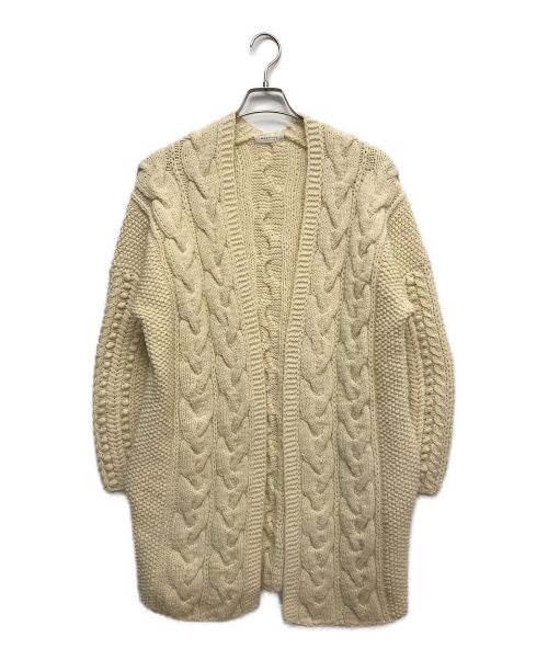 MACPHEE（マカフィー）MACPHEE (マカフィー) ハンドニットケーブル カーディガン アイボリー サイズ:Sの古着・服飾アイテム