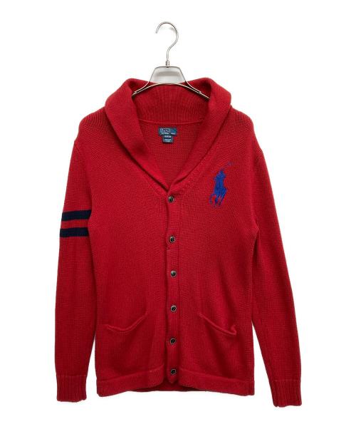 POLO RALPH LAUREN（ポロ・ラルフローレン）POLO RALPH LAUREN (ポロ・ラルフローレン) ショールカラーカーディガン レッド サイズ:XLの古着・服飾アイテム