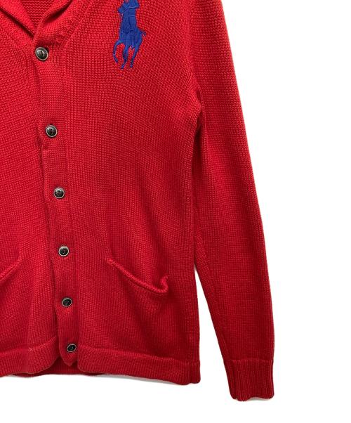 POLO RALPH LAUREN（ポロ・ラルフローレン）POLO RALPH LAUREN (ポロ・ラルフローレン) ショールカラーカーディガン レッド サイズ:XLの古着・服飾アイテム