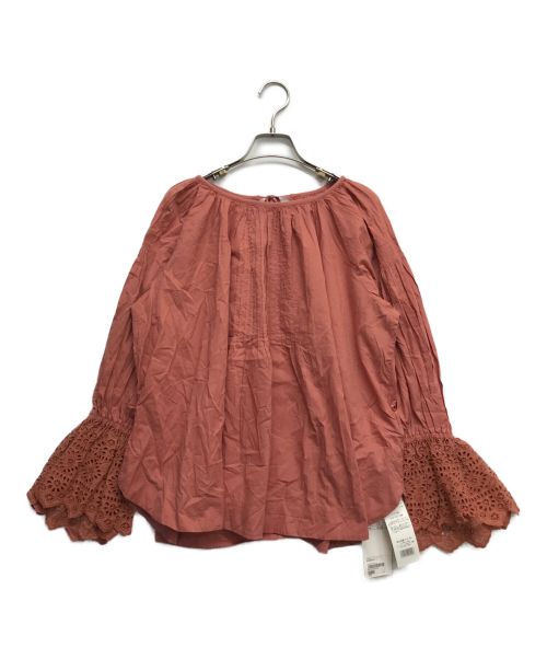 ne quittez pas（ヌキテパ）ne quittez pas (ヌキテパ) パゴタスリーブ ピンタックブラウス レッド サイズ:FREE 未使用品の古着・服飾アイテム