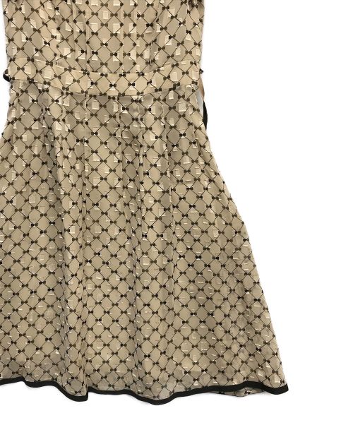 TOCCA（トッカ）TOCCA (トッカ) CHECKER RIBBON ドレス ベージュ サイズ:2の古着・服飾アイテム