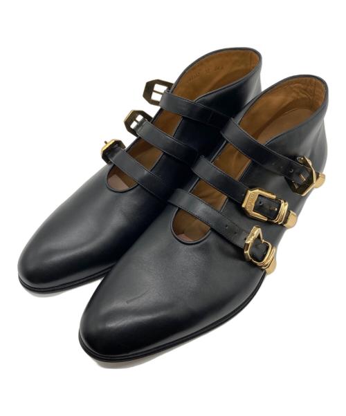 GUCCI（グッチ）GUCCI (グッチ) ストラップバックル アンクルショートブーツ ブラック サイズ:10の古着・服飾アイテム
