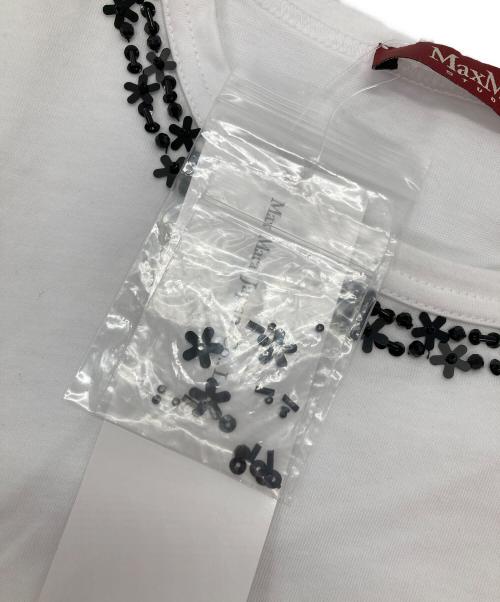 Max Mara Studio（マックスマーラ ストゥディオ）Max Mara Studio (マックスマーラ ストゥディオ) ビジュー付半袖カットソー ホワイト サイズ:L 未使用品の古着・服飾アイテム