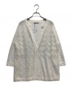 ARTISANアルチザン）の古着「スパンコール ボーダーニットカーディガン」｜ホワイト