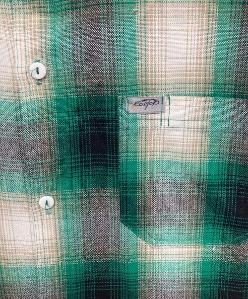 CalTop（キャルトップ）CalTop (キャルトップ) オンブレチェック半袖シャツ グリーン サイズ:ｌの古着・服飾アイテム