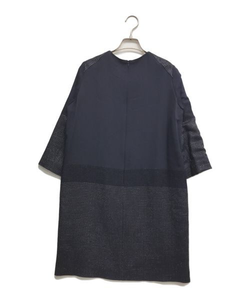 DRAWER（ドゥロワー）DRAWER (ドゥロワー) シルク×ウールブレンドワンピース ネイビー サイズ:36の古着・服飾アイテム
