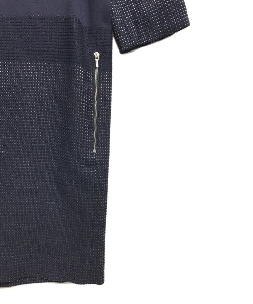 DRAWER（ドゥロワー）DRAWER (ドゥロワー) シルク×ウールブレンドワンピース ネイビー サイズ:36の古着・服飾アイテム