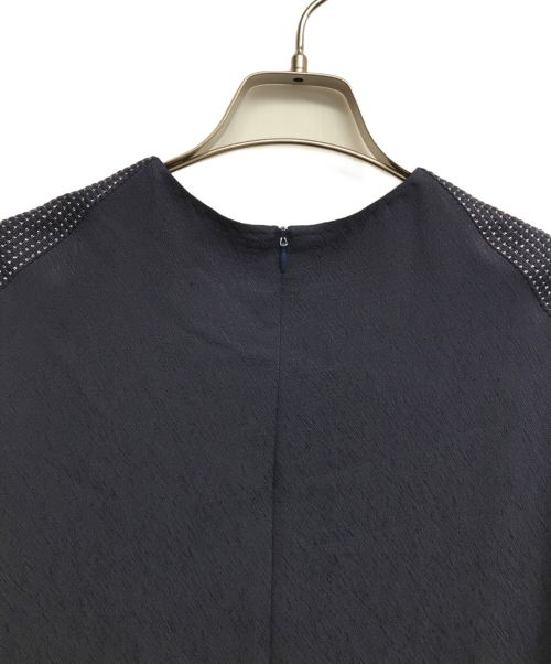 DRAWER（ドゥロワー）DRAWER (ドゥロワー) シルク×ウールブレンドワンピース ネイビー サイズ:36の古着・服飾アイテム