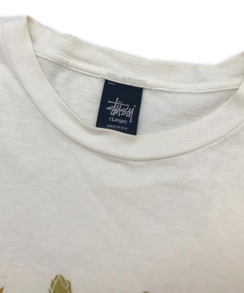 stussy（ステューシー）stussy (ステューシー) 90's スカルプリントTシャツ ホワイト サイズ:Lの古着・服飾アイテム