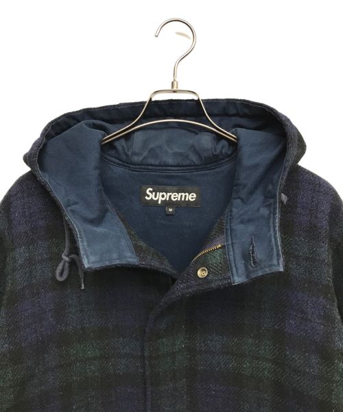 SUPREME（シュプリーム）Supreme (シュプリーム) Harris Tweed (ハリスツイード) Wool Fishtail Parka ブルー×グリーン サイズ:Mの古着・服飾アイテム