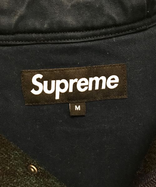 SUPREME（シュプリーム）Supreme (シュプリーム) Harris Tweed (ハリスツイード) Wool Fishtail Parka ブルー×グリーン サイズ:Mの古着・服飾アイテム