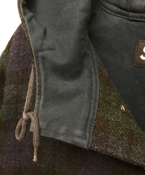 SUPREME（シュプリーム）Supreme (シュプリーム) Harris Tweed (ハリスツイード) Wool Fishtail Parka ブルー×グリーン サイズ:Mの古着・服飾アイテム