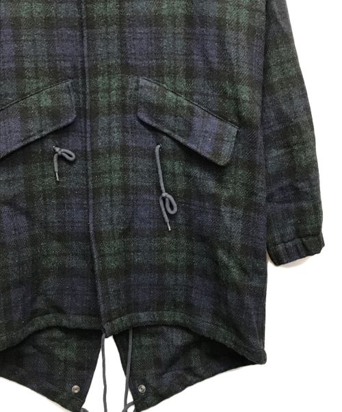 SUPREME（シュプリーム）Supreme (シュプリーム) Harris Tweed (ハリスツイード) Wool Fishtail Parka ブルー×グリーン サイズ:Mの古着・服飾アイテム