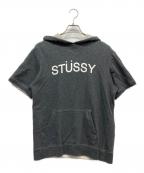 stussyステューシー）の古着「半袖パーカー」｜グレー