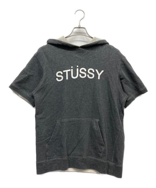 stussy（ステューシー）stussy (ステューシー) 半袖パーカー グレー サイズ:Mの古着・服飾アイテム