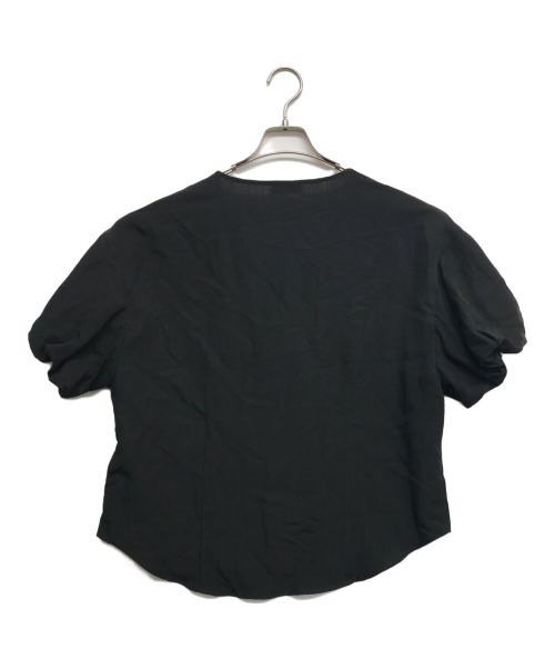 journal standard L'essage（ジャーナルスタンダード レサージュ）journal standard L'essage (ジャーナルスタンダード レサージュ) VISリネンVネックブラウス ブラック サイズ:Fの古着・服飾アイテム