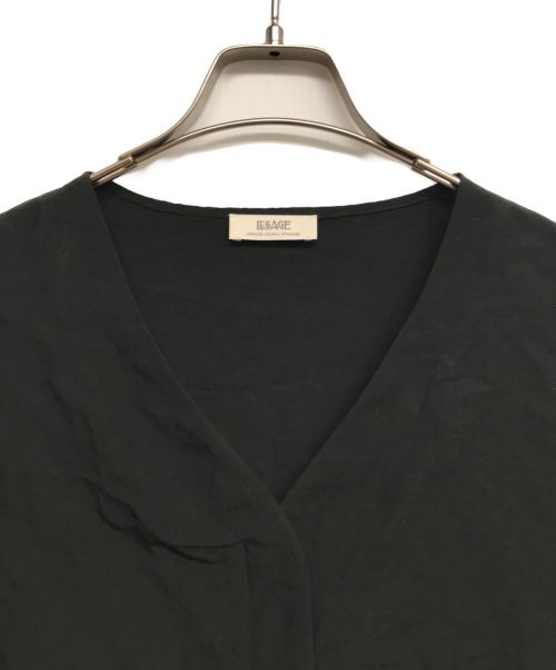 journal standard L'essage（ジャーナルスタンダード レサージュ）journal standard L'essage (ジャーナルスタンダード レサージュ) VISリネンVネックブラウス ブラック サイズ:Fの古着・服飾アイテム