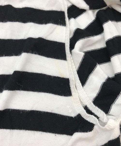 MM6（エムエムシックス）MM6 (エムエムシックス) ボーダー変形ニット ホワイト×ブラック サイズ:Sの古着・服飾アイテム