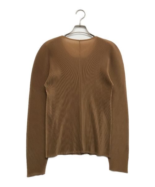 PLEATS PLEASE（プリーツプリーズ）PLEATS PLEASE (プリーツプリーズ) プリーツカーディガン ブラウン サイズ:3の古着・服飾アイテム