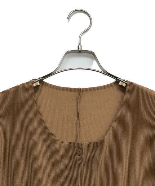 PLEATS PLEASE（プリーツプリーズ）PLEATS PLEASE (プリーツプリーズ) プリーツカーディガン ブラウン サイズ:3の古着・服飾アイテム