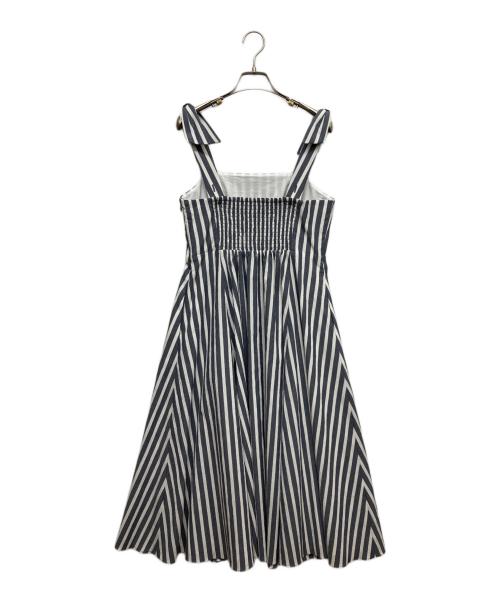 Kate Spade（ケイトスペード）Kate Spade (ケイトスペード) ストライプワンピース ネイビー サイズ:4の古着・服飾アイテム