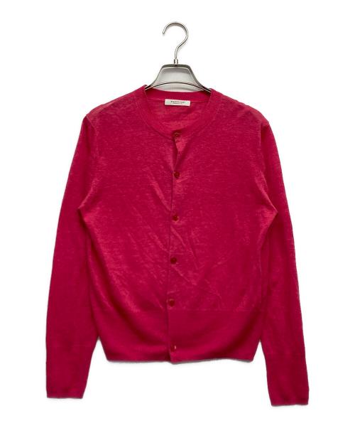 MACPHEE（マカフィー）MACPHEE (マカフィー) プレーンリネン クルーネックカーディガン ピンク サイズ:Sの古着・服飾アイテム