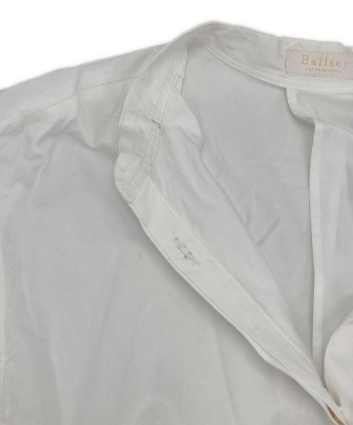 BALLSEY（ボールジィ）BALLSEY (ボールジィ) コットンサテン バックオープンシャツワンピース ホワイト サイズ:36の古着・服飾アイテム