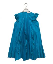RED VALENTINO（レッドヴァレンティノ）の古着「プリーツフレアワンピース」｜ブルー