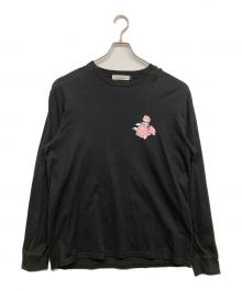 UNDERCOVER（アンダーカバー）の古着「フラワー プリント ロング Tシャツ」｜ブラック