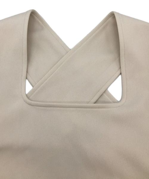 ESTNATION（エストネーション）ESTNATION (エストネーション) ジャージーノースリーブワンピース アイボリー サイズ:F 未使用品の古着・服飾アイテム