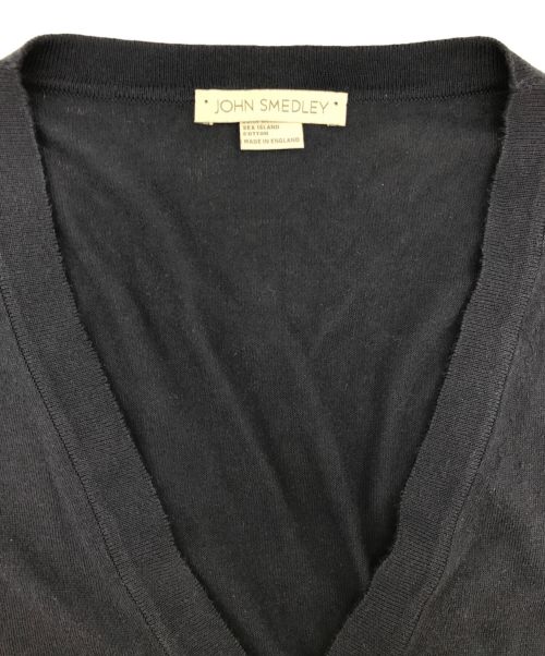 JOHN SMEDLEY（ジョンスメドレー）JOHN SMEDLEY (ジョンスメドレー) コットンVネックカーディガン ネイビー サイズ:Sの古着・服飾アイテム