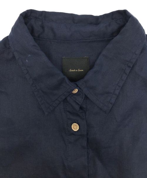 Spick and Span（スピック＆スパン）Spick and Span (スピックアンドスパン) リネンカシュクールビッグシャツ ネイビー サイズ:不明の古着・服飾アイテム