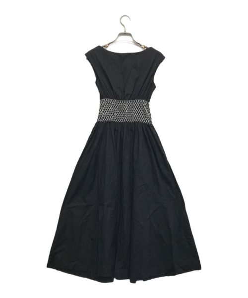 Kate Spade（ケイトスペード）Kate Spade (ケイトスペード) ポプリンVネックドレス ブラック サイズ:XSの古着・服飾アイテム