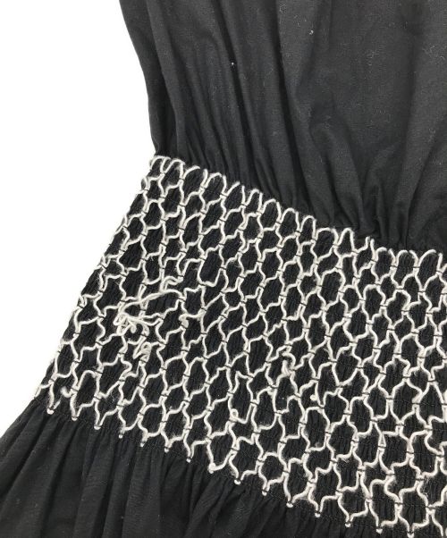 Kate Spade（ケイトスペード）Kate Spade (ケイトスペード) ポプリンVネックドレス ブラック サイズ:XSの古着・服飾アイテム