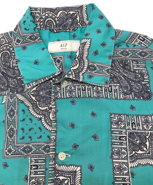 417 by EDIFICE（417 バイ エディフィス）417 by EDIFICE (417 バイ エディフィス) バンダナパターンシャツ ブルー サイズ:FREEの古着・服飾アイテム