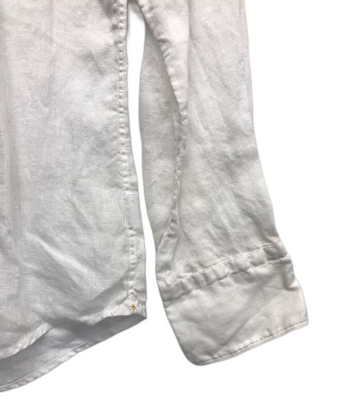 Bagutta（バグッタ）BAGUTTA (バグッタ) ウォッシュドリネンソリッドバンドカラーシャツ ホワイト サイズ:Mの古着・服飾アイテム