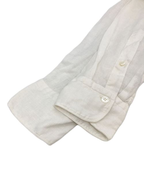 Bagutta（バグッタ）BAGUTTA (バグッタ) ウォッシュドリネンソリッドバンドカラーシャツ ホワイト サイズ:Mの古着・服飾アイテム