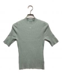 FRAY ID×pierre cardin（フレイ アイディー×ピエール・カルダン）の古着「ロゴ刺繍リブニットプルオーバー」｜グリーン